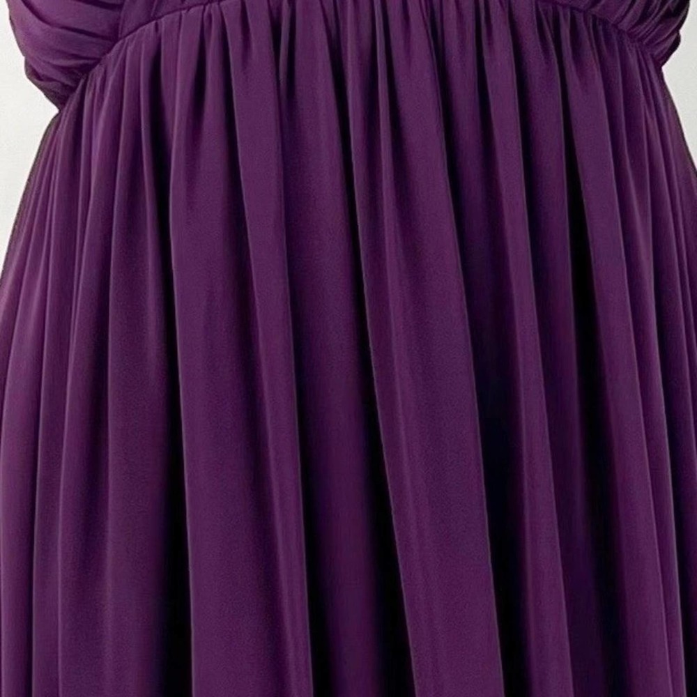 Azazie Gown Maxi Dress Formal Vibrant Purple Grape Bridesmaid Mother Of Bride - Picture 7 of 12